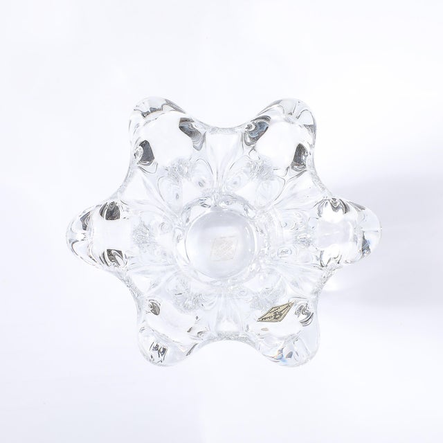 Mid-Century Modernist Splash Form Crystal Vase Signed Art Vannes For Sale - Image 10 of 18