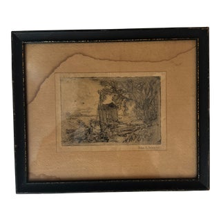 Late 18th Century Etching Framed For Sale