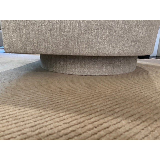 Textile Pair of Custom Swivel Club Chairs in Soft Silver-Gray Textured Upholstery For Sale - Image 7 of 9