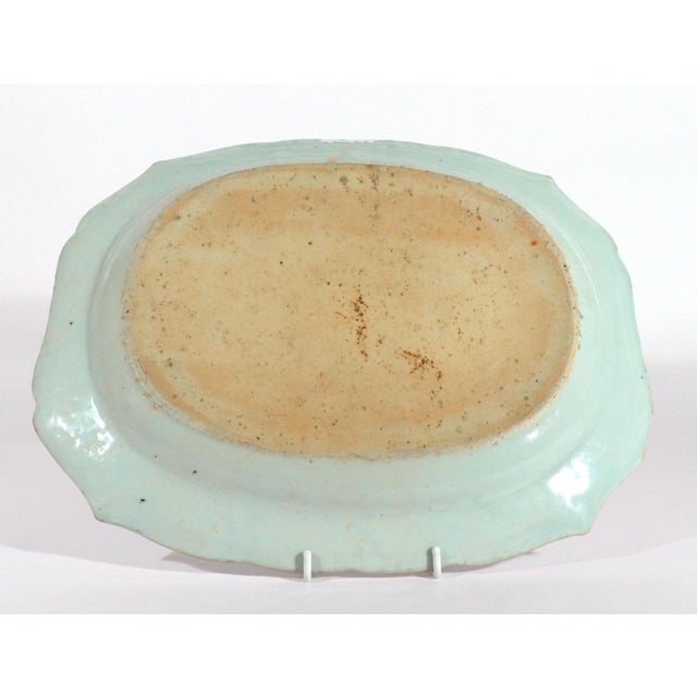 Blue Late 18th Century Chinese Export Porcelain Underglaze Blue and White Shaped Dish With Birds and Peony For Sale - Image 8 of 12