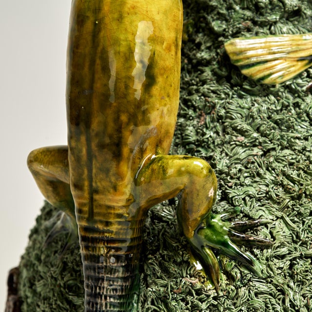 Antique Portuguese Palissy Majolica Pitcher With Lizards and Bugs For Sale - Image 11 of 14
