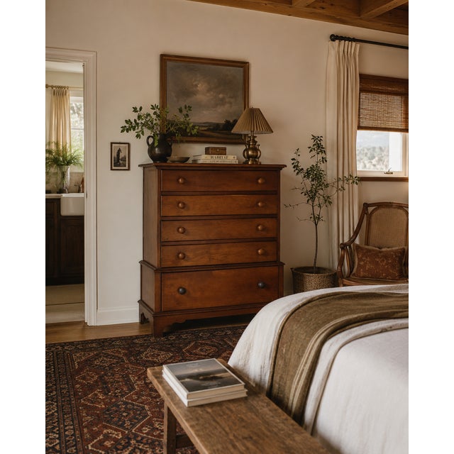 Vintage Walnut Five-Drawer Chest of Drawers With Hidden Cedar Chest, 1930s–1940s For Sale - Image 14 of 18