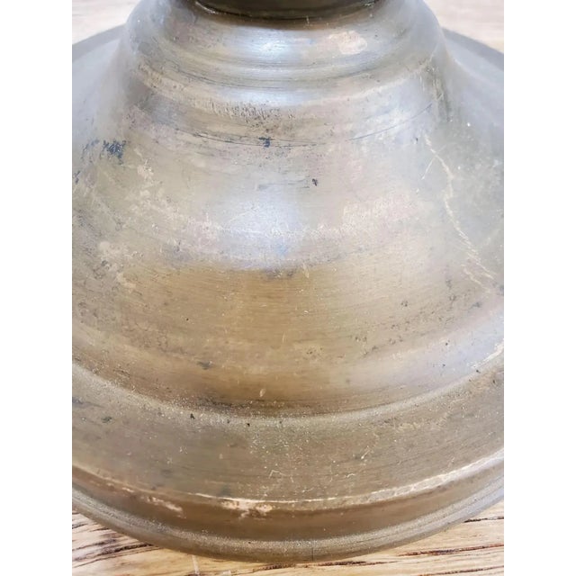 18th Century French Provincial Turned Walnut Finial on Brass Base For Sale - Image 10 of 10