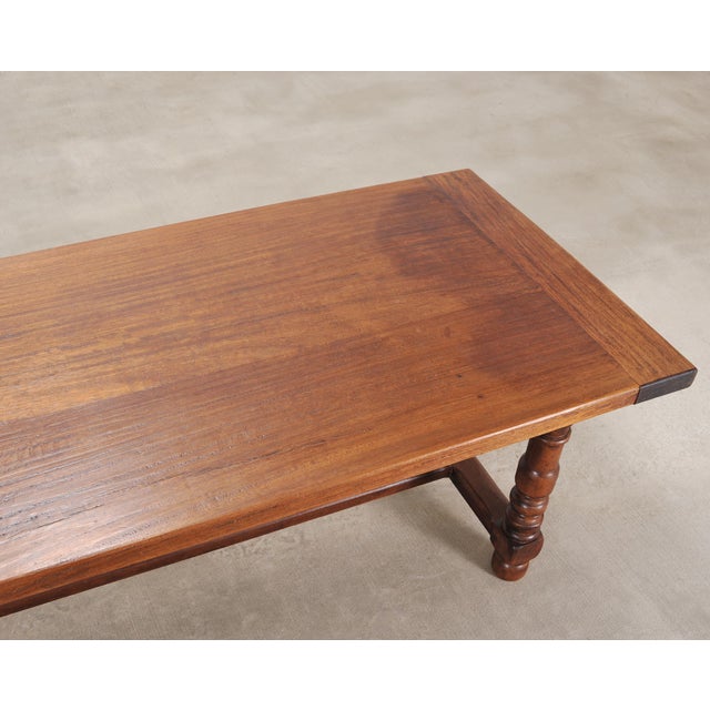 Country French Provincial Mahogany Farmhouse Dining Table 8 Ft For Sale - Image 9 of 18