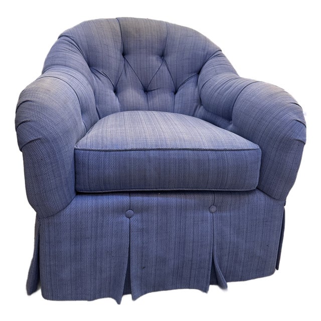 21st Century Vintage Designer Kravet Swivel Chair For Sale