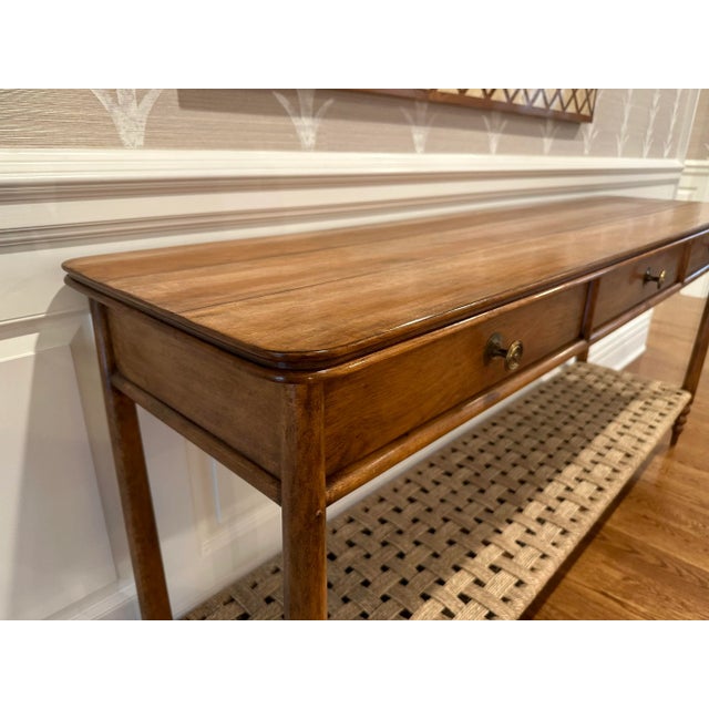 English Lucia Walnut Console Table For Sale - Image 3 of 11