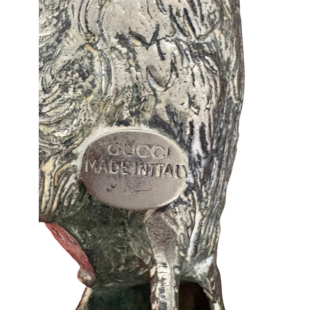 Vintage Gucci Italy Silver-Tone Pheasant Figurine For Sale In Charlotte - Image 6 of 6