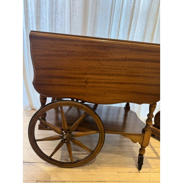 Mid-Century Modern Americana Wood Bar/Dessert Cart For Sale - Image 3 of 10