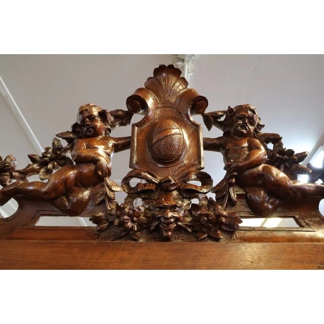 Brown 19th Century Renaissance Revival Atlas Walnut Figural Curio China Cabinet For Sale - Image 8 of 18