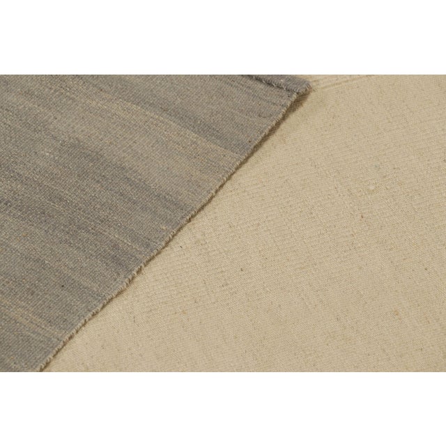 Beige Rug & Kilim’s Contemporary Kilim in Beige, Green and Gray Tones For Sale - Image 8 of 8