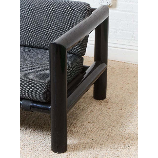 Vintage 1970s Black Lacquered Sofa For Sale - Image 12 of 12