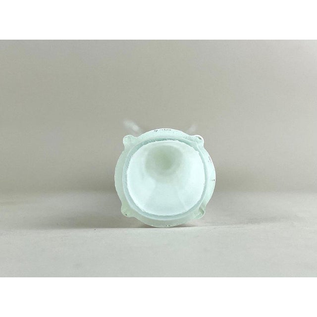 20th Century White and Clear Murano Glass Long Neck Vase, Italy, 1960s For Sale - Image 11 of 14