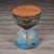Wood Hand-Forged Metal Hourglass Side Table With Wood Top For Sale - Image 7 of 11