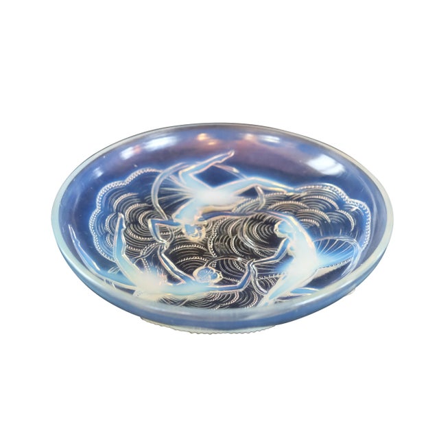 Art Deco French Opaline Glass Girl Bowl, 1930s For Sale - Image 4 of 6