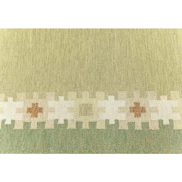 Mid-Century Modern Doris Leslie Blau Swedish Vintage Geometric Flatweave Rug By Ingegerd Silow For Sale - Image 3 of 7