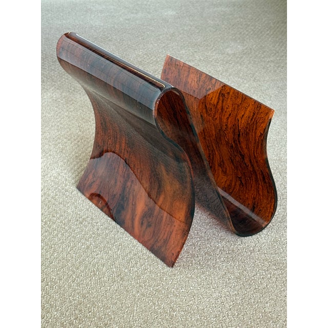 Very Rare Vintage 1970's Mid Century Modern Free Form Magazine Rack in Faux Tortoiseshell Lucite / Plexiglass For Sale In Baltimore - Image 6 of 18