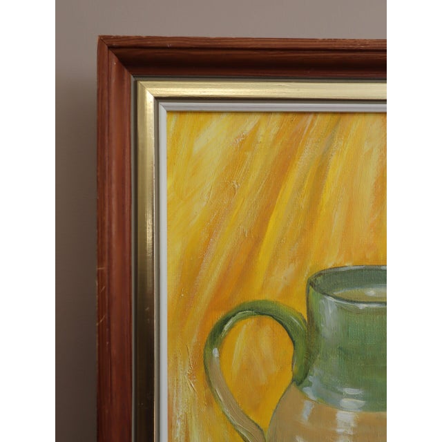 Mid-Century Modern 'Gathered Harvest' Vintage Original Swedish Still Life Oil Painting, Framed For Sale - Image 6 of 13