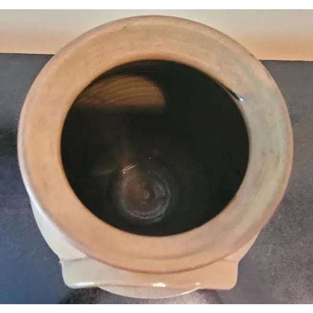 Vintage Glazed Crock With a Bird and Flower Motif For Sale In Palm Springs - Image 6 of 8