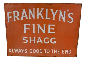 Tobacco Enamel Shop Sign from Franklynns Shag, 1930s