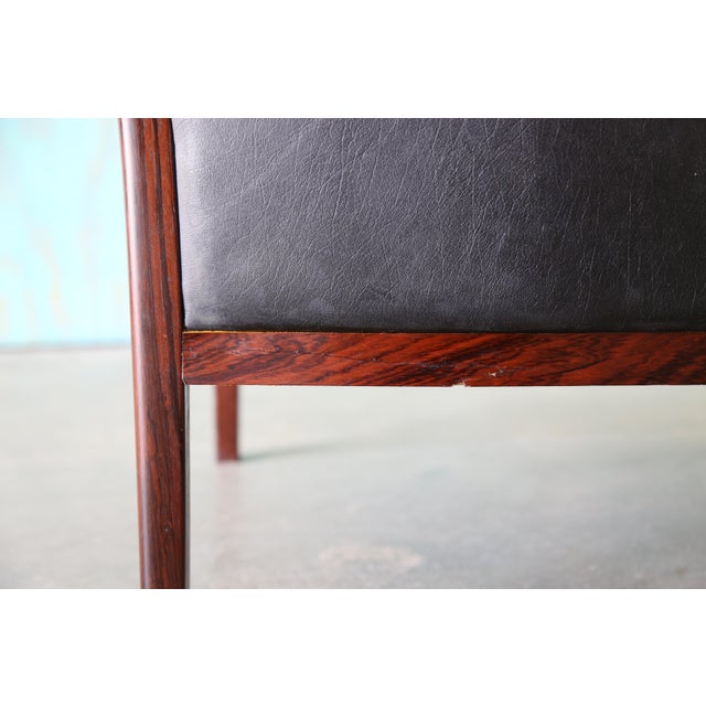 1960s Attributed to Vatne Mobler Knut Saeter Rosewood Leather Sofa Danish Modern MCM For Sale - Image 11 of 12