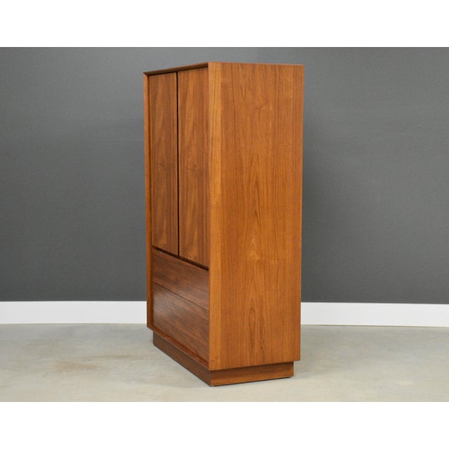 Danish Modern Teak Armoire Dresser For Sale - Image 4 of 12