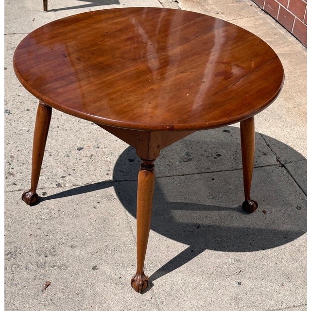 Chippendale Antique 18th C Style Chippendale Ball & Claw Fruitwood Table For Sale - Image 3 of 6