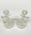 A set of 2 small table crystal wine/liqueur bottles/carafe/decanters with diamond cut sharpening The bottles each have a...