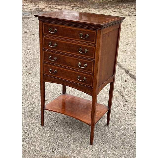 Edwardian inlaid mahogany filing drawers. 92 cms high 53 cms wide 38.5 cms depth. Has the odd knock and signs of wear but...