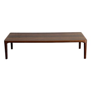 Large Vintage Danish Rosewood Coffee Table – Mid Century Modern Scandinavian Rectangular Cocktail Table For Sale