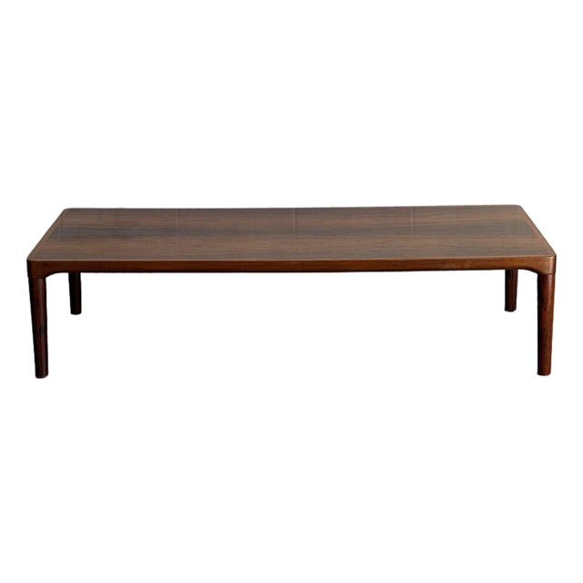Large Vintage Danish Rosewood Coffee Table – Mid Century Modern Scandinavian Rectangular Cocktail Table For Sale