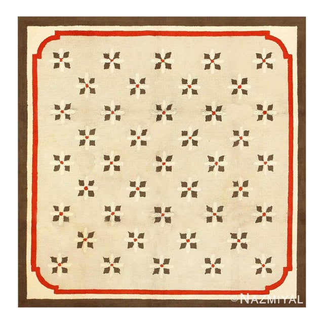 Nazmiyal Collection Art Deco American Hooked Rug For Sale