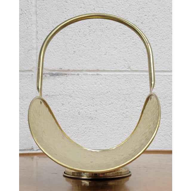 Vintage 1987 Nojhof-Zevenaar Hammered Brass Fireplace Log Holder Made in Holland For Sale - Image 11 of 11