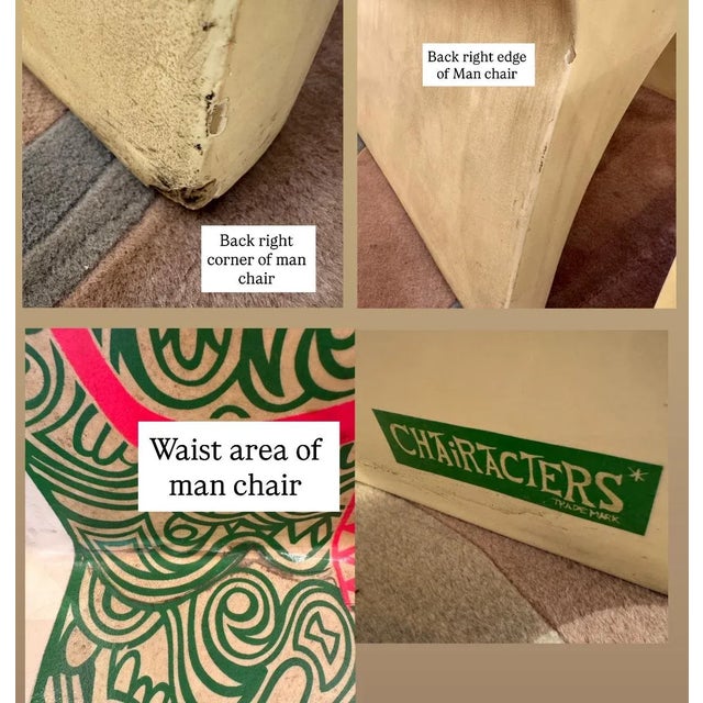 Vintage Pair of Man and Woman Fiberglass "Chairacters" by Altina Schinasi For Sale - Image 9 of 12