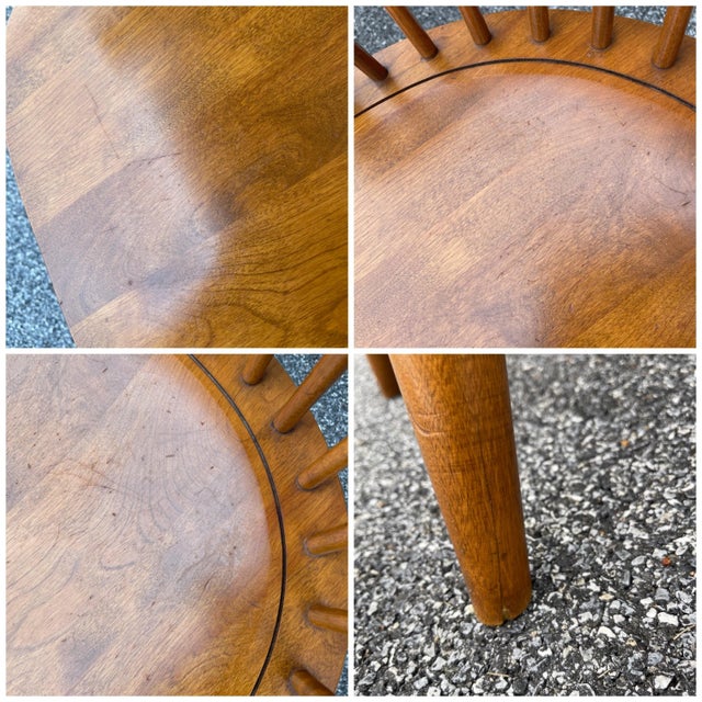 Ethan Allen Heirloom Nutmeg Maple Philadelphia Windsor Dining Armchairs - a Pair For Sale - Image 11 of 12