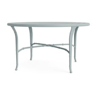 Brown Jordan Calcutta 54" Round Cast Top Dining Umbrella Table in Harbor For Sale