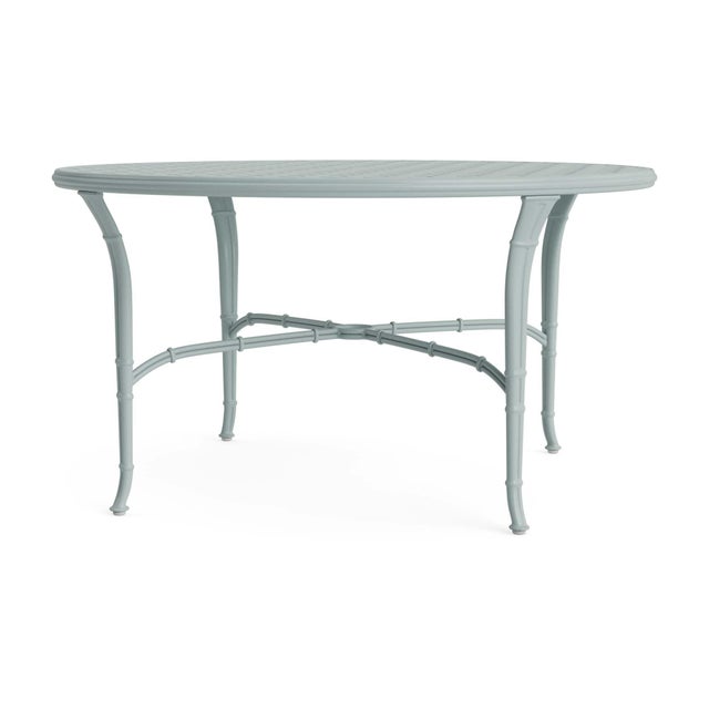 Brown Jordan Calcutta 54" Round Cast Top Dining Umbrella Table in Harbor For Sale