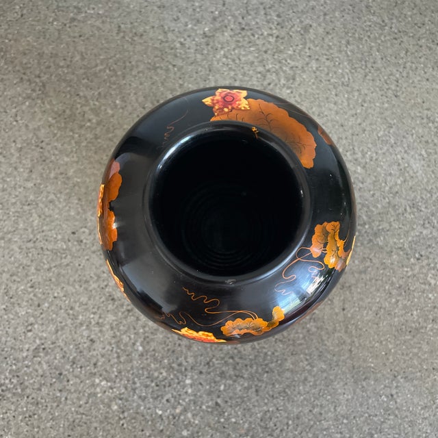 Vintage Dotasco Japanese Lacquer Vase For Sale - Image 4 of 6