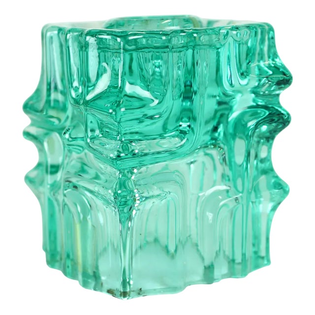 Vintage Glass Candleholder by Vladislav Urban for Rosice, 1960s For Sale