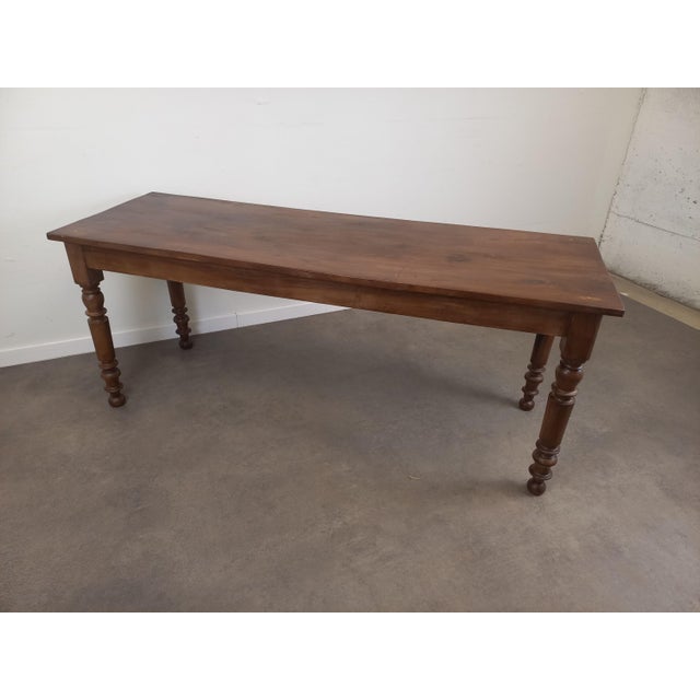 Large Walnut Bistro Table, 1930s For Sale - Image 16 of 18