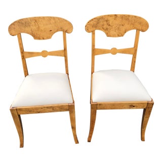 Elegant Biedermeier Side Chairs- a Pair For Sale