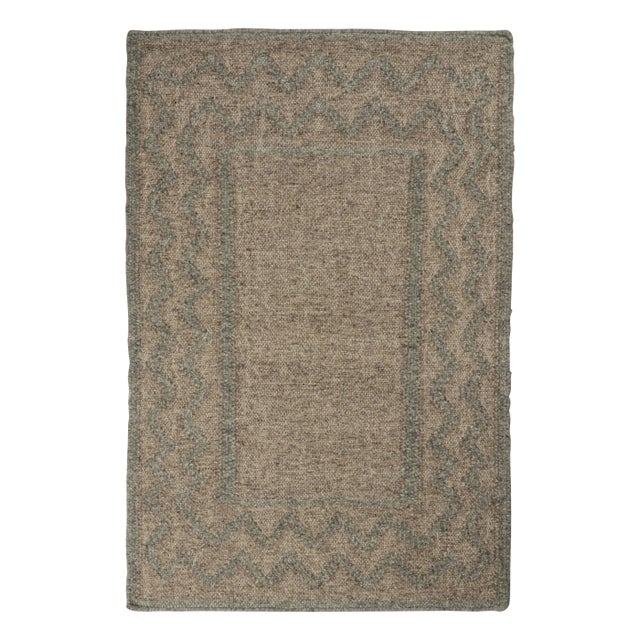 Brown 2010s Rug & Kilim’s Modern Kilim Rug in Brown & Grey Patterns For Sale - Image 8 of 8