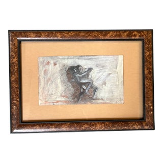 1970’s Abstract Expressionist Dancing Figures Watercolor Painting / Drawing For Sale