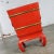 Mid 20th Century Vintage Asian Accent Table Removable Ice Chest Chinese Red Lacquer and Brass on Hoof Foot Base For Sale - Image 5 of 14