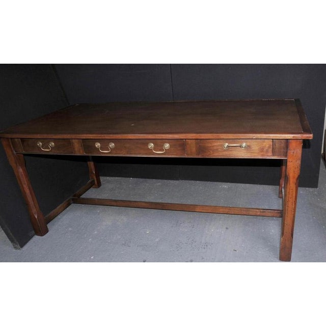 Farmhouse Refectory Oak Desk For Sale - Image 4 of 10