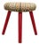 Mid-Century Modern Oval Tripod Ottoman in Kilim Brocade Fabric, 1960s For Sale