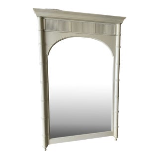 Vintage 1970's Dixie Lenoir Large Faux Bamboo Wall Mirror For Sale