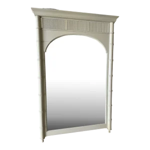 Vintage 1970's Dixie Lenoir Large Faux Bamboo Wall Mirror