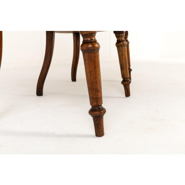 19th Century English Oak Double Chair-Back Settee For Sale - Image 3 of 9