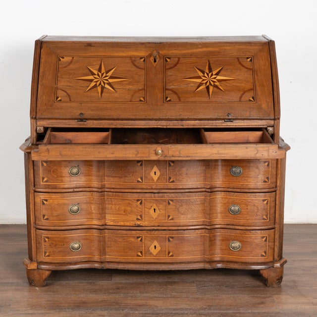 Early 19th Century Early 19th Century Inlaid Oak Secretary Bureau From Denmark For Sale - Image 5 of 12