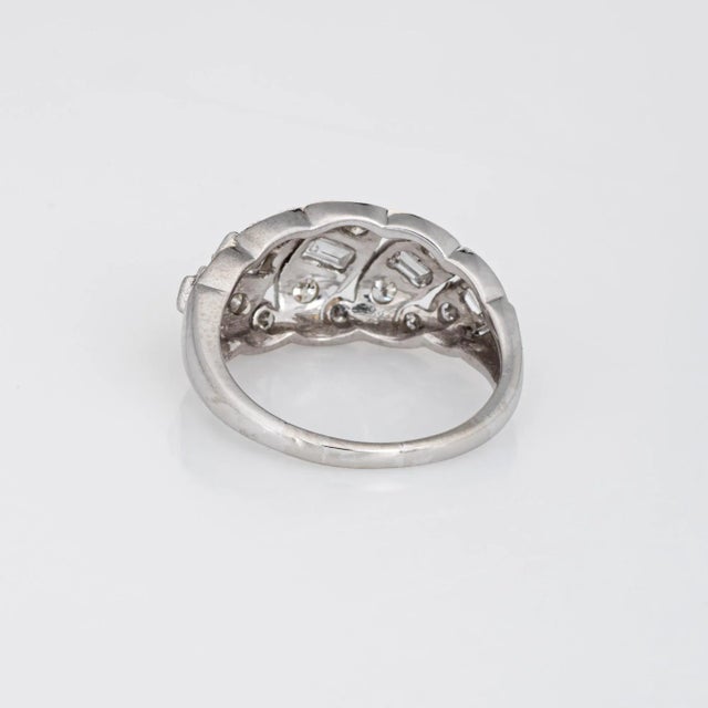 Mid 20th Century Mid 20th Century Vintage Diamond Anniversary Band Sz 5.5 Platinum Mid Century Ring For Sale - Image 5 of 7